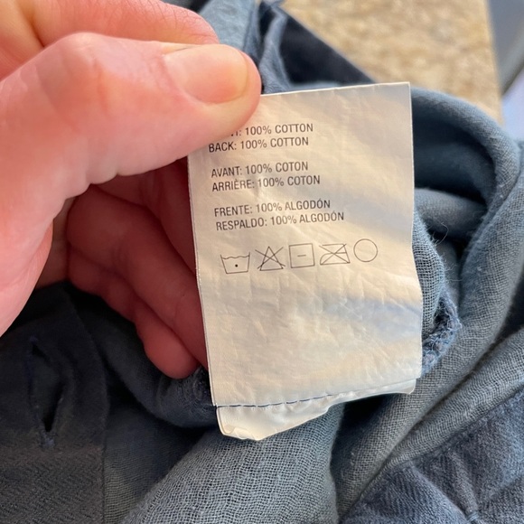 Crate & Barrel Lindstrom Cotton Blue Standard Pillow Sham - Picture 9 of 10